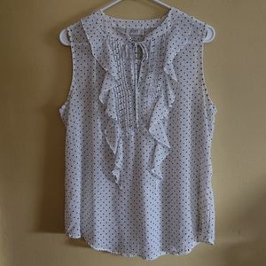 Loft Sleeveless Ruffled Top